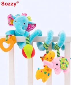 Sozzy Baby Speelgoed/ Baby Kinderwagen Speelgoed Spiraal /black Friday/ Speelgoed/schoencadeautjes Sinterklaas/ Autostoelspeeltje / Boxspiraal / Activiteitenspiraal / Kerst Cadeau/ Sinterklaas/Rammelaar/ Wagenspanner/ Elephant Crib Toy Blauw