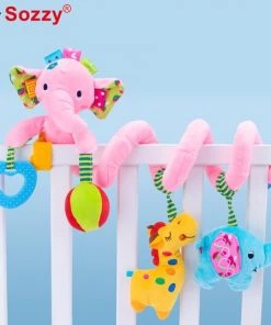 Sozzy Baby Speelgoed/ Baby Kinderwagen Speelgoed Spiraal /black Friday/ Speelgoed/schoencadeautjes Sinterklaas/ Autostoelspeeltje / Boxspiraal / Activiteitenspiraal / Kerst Cadeau/ Sinterklaas/Rammelaar/ Wagenspanner/ Elephant Crib Toy Roze