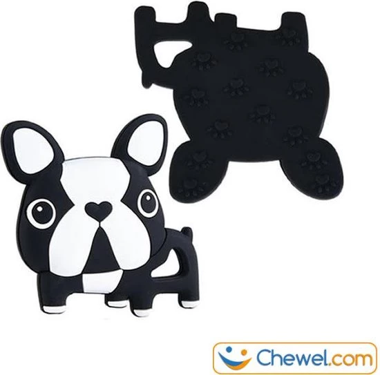 Bijtketting Hond | Cartoon Bulldog | Zwart & Wit | Chewel ® 8 Bijtketting Hond | Cartoon Bulldog | Zwart & Wit | Chewel ® - Afbeelding 8