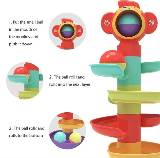 Ballentoren - Zinaps 5 Layer Ball Drop And Roll Swirling Tower Voor Baby En Peuter Development Educational Toy | Stack Drop Go Ramp Toy Set Gift Choice Activity Center Voor 1-3 Jaar- (WK 02127) 3 Ballentoren - Zinaps 5 Layer Ball Drop And Roll Swirling Tower Voor Baby En Peuter Development Educational Toy | Stack Drop Go Ramp Toy Set Gift Choice Activity Center Voor 1-3 Jaar- (WK 02127) - Afbeelding 3