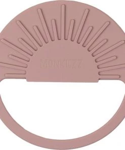 MONKIEZZ® Bijtring Zon | Rosewood | Oud Roze | Baby Speelgoed | Kraam Cadeau | Kinderspeelgoed