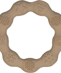 MONKIEZZ® BIJTRING | BEIGE | BIJTSPEELGOED | BABY SPEELRING | BIJTSPEELTJE | STIMULEREND | TANDJES