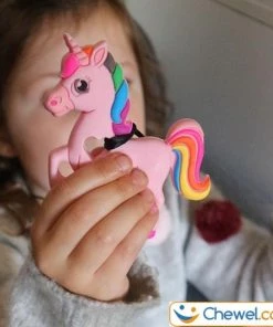 Bijtketting | Unicorn Eenhoorn Regenboog | Blauw | Chewel ® -grijp-bijtspeelgoed Verkoop 550x550 100