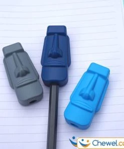 Pennendop Potlooddop Kauwdop Bijtdop | Gezicht | Paaseiland | Diverse Kleuren | Lichtblauw | Chewel ® -grijp-bijtspeelgoed Verkoop 550x550 110