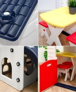 LittleTom Kinderspeelhuisje Met Glijbaan - Tuin Kinderhuisje Vanaf 1 - Overdekt Kinder Speelhuisje Plastic -grijp-bijtspeelgoed Verkoop 550x550 244