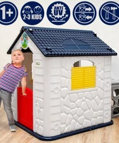 LittleTom Kinderspeelhuisje Met Glijbaan - Tuin Kinderhuisje Vanaf 1 - Overdekt Kinder Speelhuisje Plastic -grijp-bijtspeelgoed Verkoop 550x550 245