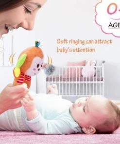 Happy Monkey Rammelaar/ Speelgoed/ Speeltjes/ Kerstcadeau Voor Baby/sinterklaas/ Baby Speelgoed/Cartoon Pluche Dier Rammelaar Bel Wandelwagen Baby Winkelwagen Opknoping Windgong Muzikale Hand Shaker Speelgoed / Aap -grijp-bijtspeelgoed Verkoop 550x550 295