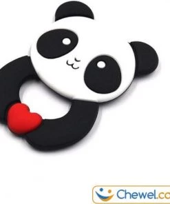 Bijtketting | Cartoon Panda Zwart Met Wit | Chewel ®