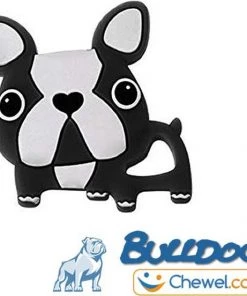 Bijtketting Hond | Cartoon Bulldog | Zwart & Wit | Chewel ®