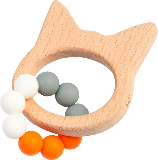Happy Horse Dikkie Dik Houten Bijtring Met Siliconen Kralen - Oranje - Baby Cadeau 4 Happy Horse Dikkie Dik Houten Bijtring Met Siliconen Kralen - Oranje - Baby Cadeau - Afbeelding 4