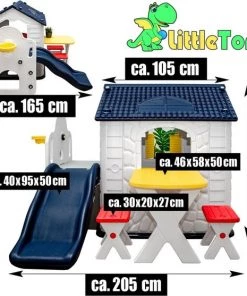 LittleTom Kinderspeelhuisje Met Glijbaan - Tuin Kinderhuisje Vanaf 1 - Overdekt Kinder Speelhuisje Plastic -grijp-bijtspeelgoed Verkoop 550x557 2