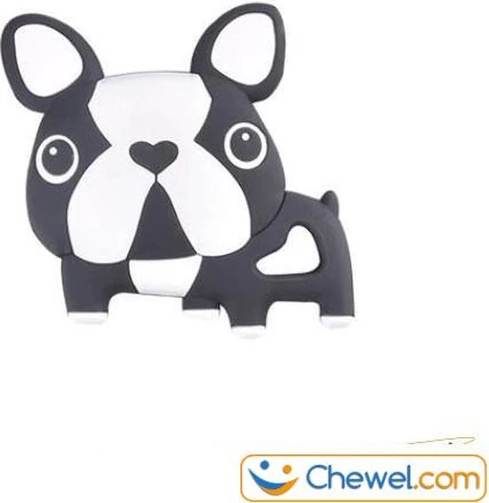 Bijtketting Hond | Cartoon Bulldog | Zwart & Wit | Chewel ® 5 Bijtketting Hond | Cartoon Bulldog | Zwart & Wit | Chewel ® - Afbeelding 5