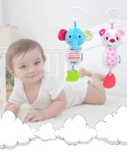 BBSky Kinderwagen Rammelaar/ Speelgoed/ Speeltjes/ Kerstcadeau Voor Baby/Cartoon Pluche Dier Rammelaar Bel Wandelwagen Baby Winkelwagen Opknoping Windgong Muzikale Hand Shaker Speelgoed / Beer