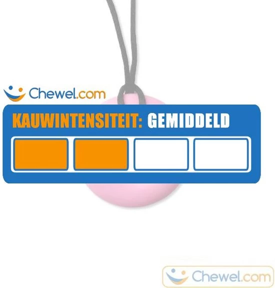 Bijtketting Basic Ring | Subtiel | Roze | Chewel ® 2 Bijtketting Basic Ring | Subtiel | Roze | Chewel ® - Afbeelding 2