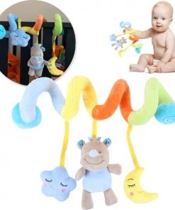 Merkloos Neushoorn Baby Kinderwagen Speelgoed Spiraal – Autostoelspeeltje – Boxspiraal – Activiteitenspiraal – Maxi Cosi Rammelaar – Wagenspanner