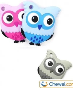 Bijtketting | Uil | 3 Kleuren | Blauw | Chewel ® -grijp-bijtspeelgoed Verkoop 550x586 6