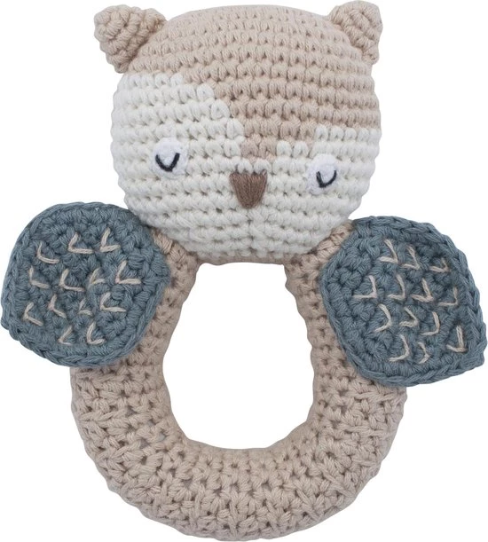 Sebra Gehaakte Rammelaar Blinky Uil 1 Sebra Gehaakte Rammelaar Blinky Uil