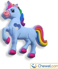 Bijtketting | Unicorn Eenhoorn Regenboog | Blauw | Chewel ®