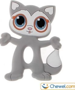 Bijtketting Kauwketting | Poes Kat Kitten | Grijs | Chewel ®