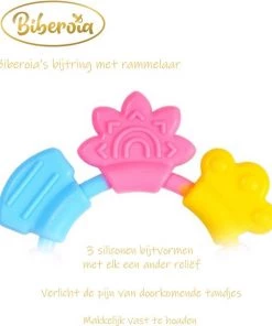 Biberoia® Rammelaar En Bijtring In 1 – Bijtspeelgoed – Baby - Speelgoed – Cadeau – Kraamcadeau – Babyshower - Mint -grijp-bijtspeelgoed Verkoop 550x631 1