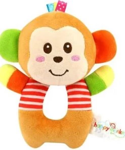 Happy Monkey Rammelaar/ Speelgoed/ Speeltjes/ Kerstcadeau Voor Baby/sinterklaas/ Baby Speelgoed/Cartoon Pluche Dier Rammelaar Bel Wandelwagen Baby Winkelwagen Opknoping Windgong Muzikale Hand Shaker Speelgoed / Aap