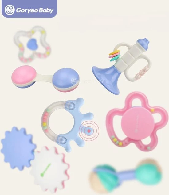Goryeo Baby Bijtring + Bijtspeelgoed 9 Delig - Babyspeeltje & Zachte Maracas Rammelaar In Geschenkdoos - Met Cadeau Doos - Roze Konijn 2 Goryeo Baby Bijtring + Bijtspeelgoed 9 Delig - Babyspeeltje & Zachte Maracas Rammelaar In Geschenkdoos - Met Cadeau Doos - Roze Konijn - Afbeelding 2