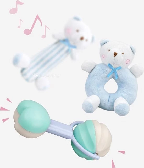 Goryeo Baby Bijtring + Bijtspeelgoed 9 Delig - Babyspeeltje & Zachte Maracas Rammelaar In Geschenkdoos - Met Cadeau Doos - Roze Konijn 7 Goryeo Baby Bijtring + Bijtspeelgoed 9 Delig - Babyspeeltje & Zachte Maracas Rammelaar In Geschenkdoos - Met Cadeau Doos - Roze Konijn - Afbeelding 7