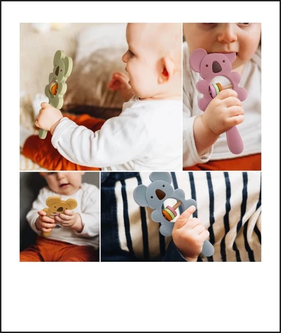 Fabs World Siliconen Rammelaar & Bijtring Koala Groen 3 Fabs World Siliconen Rammelaar & Bijtring Koala Groen - Afbeelding 3