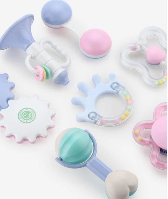 Goryeo Baby Bijtring + Bijtspeelgoed 9 Delig - Babyspeeltje & Zachte Maracas Rammelaar In Geschenkdoos - Met Cadeau Doos - Roze Konijn 5 Goryeo Baby Bijtring + Bijtspeelgoed 9 Delig - Babyspeeltje & Zachte Maracas Rammelaar In Geschenkdoos - Met Cadeau Doos - Roze Konijn - Afbeelding 5