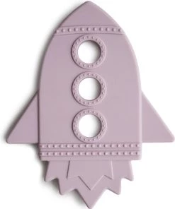 Mushie Bijtspeeltje Raket - Lila - Food Grade Silicone - Rocket Teether - Bijtspeelgoed