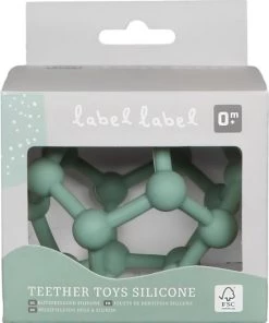 Label Label - Bijtspeelgoed Bal - Silicone - Bijtringen - Groen -grijp-bijtspeelgoed Verkoop 550x662 1