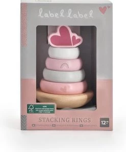 Label Label Wooden Stacking Rings Pink Roze 14 Label Label Wooden Stacking Rings Pink Roze -grijp-bijtspeelgoed Verkoop 550x668