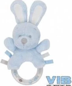 V.I.B. Pluche Konijn Rammelaar Blauw