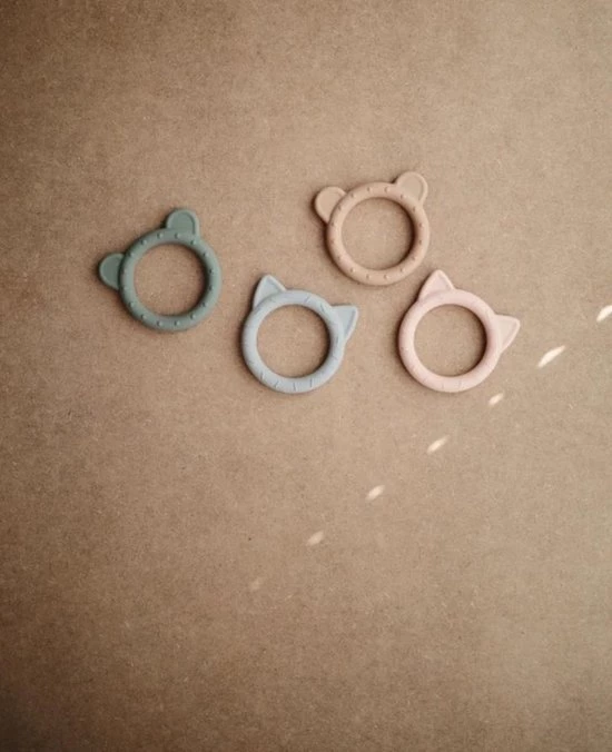 Mushie - Bijtring - Katje - Blush - Roze 3 Mushie - Bijtring - Katje - Blush - Roze - Afbeelding 3