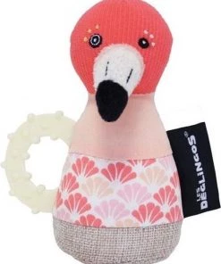 Les Deglingos Rammelaar Flamingo Roze 18 Cm