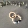 Little May Baby&Kind Baby Bijtring | Snow | Met Siliconen En Houten Kralen | Speelgoed | Kraamcadeau