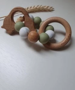 Hee! Baby Handmade Bijtring Baby, Babyspeelgoed, Babygift, Kraamcadeau, Auto Rammelaar