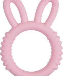 Merkloos Bijtkonijn - Baby Speelgoed - Silicone - Bijtring - Bijtspeeltje - Rose