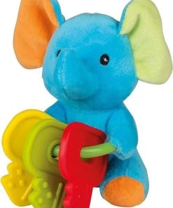 Happy People Knuffel Bijtring Met Sleutels Olifant 12 Cm Pluche