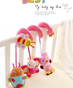 Sozzy Baby Speelgoed/ Baby Kinderwagen Speelgoed Spiraal /black Friday/ Speelgoed/schoencadeautjes Sinterklaas/ Autostoelspeeltje / Boxspiraal / Activiteitenspiraal / Kerst Cadeau/ Sinterklaas/Rammelaar/ Wagenspanner/ Uiltje Vlinder Roze -grijp-bijtspeelgoed Verkoop 550x756