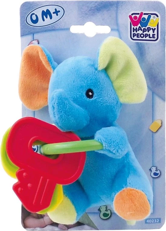 Happy People Knuffel Bijtring Met Sleutels Olifant 12 Cm Pluche 2 Happy People Knuffel Bijtring Met Sleutels Olifant 12 Cm Pluche - Afbeelding 2