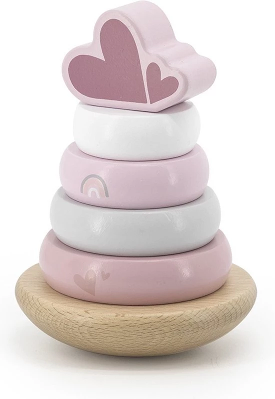 Label Label Wooden Stacking Rings Pink Roze 9 Label Label Wooden Stacking Rings Pink Roze - Afbeelding 9