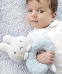 Nijntje Blauw Gebreid Rammelaar - Blauw