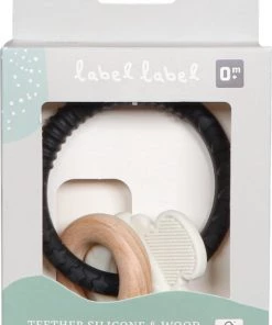 Label Label Sleutels Zwart/Wit Silicone Bijtring LLST-15171 -grijp-bijtspeelgoed Verkoop 550x833 1